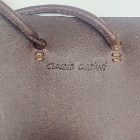 CLAUDIO ORCIANI Redish Brown Leather Backpack Made Italy MCB6743R - Picture 5 of 13